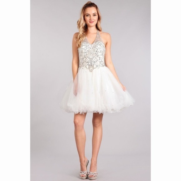HALTER Rhinestone Party Dress 1722 - Picture 1 of 6